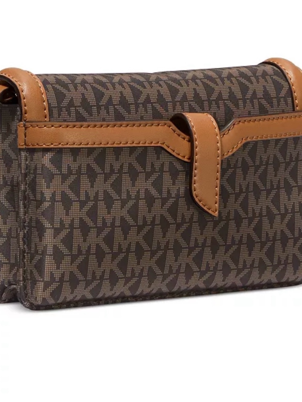 Michael Kors Brown Logo Crossbody with Tan Trim and Logo Strap EUC - Picture 3 of 8